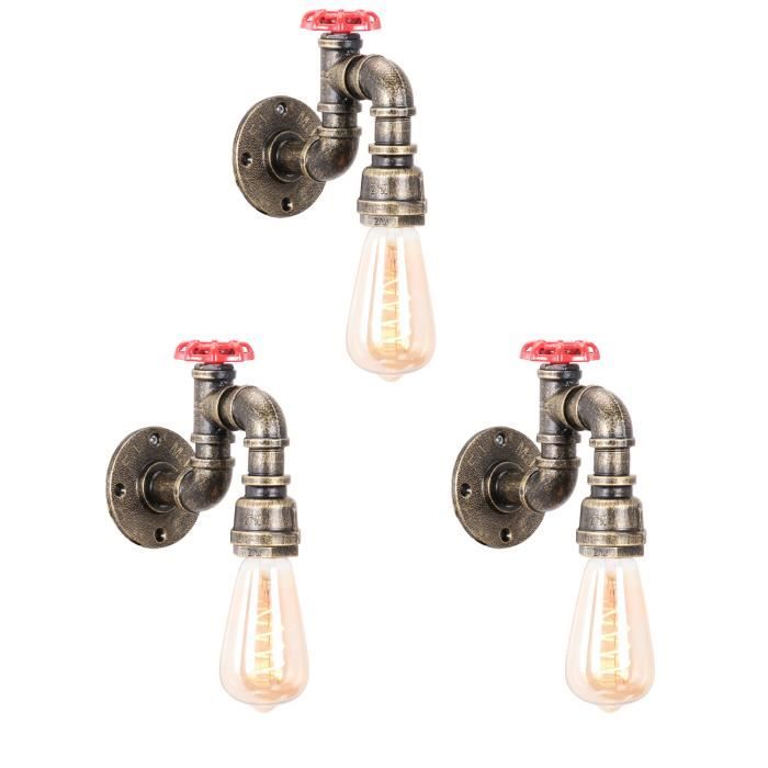 Meilleurs prix pour Applique Murale Rétro en Tuyau d'eau Cuivre - WOTTES - UNI - Bronze - Gris - Eclairage Industrielle