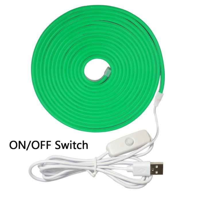 BANDE LED,ON OFF Switch-Green-0.5m--Bande lumineuse au néon Flexible à ...