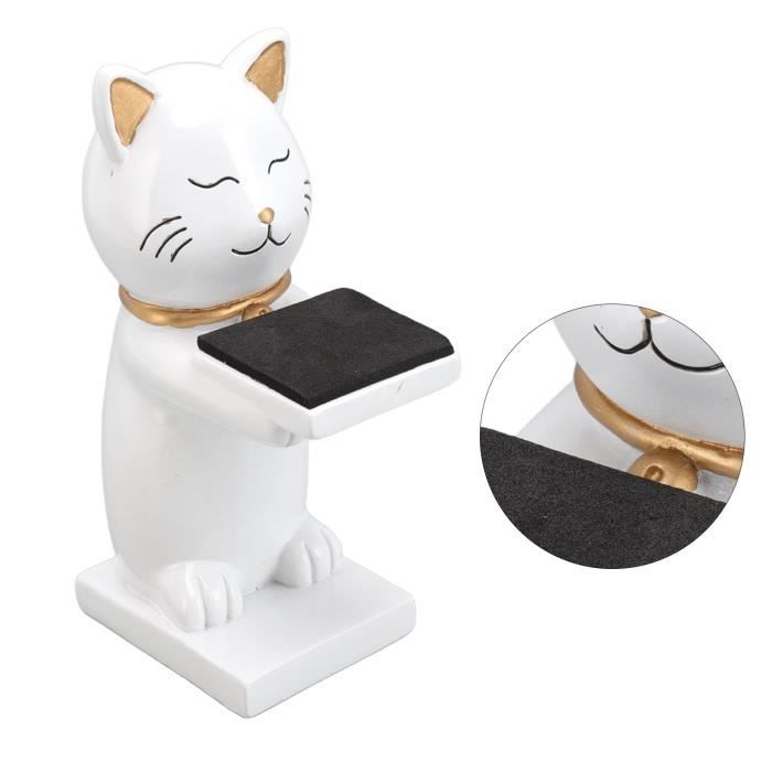 Figurine Tête De Chat En Résine Pierre Marbrée – Décoration