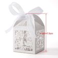 50x Boîte à dragées bonbons Coeur Oiseaux Cage blanc pour Mariage Baptême-1