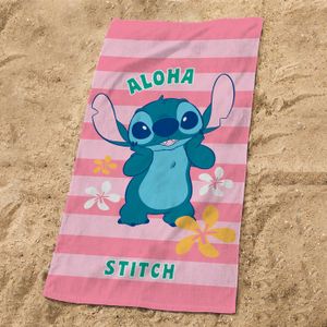 Serviette De Plage Stitch 70x140 Cm - Douce Et à Séchage Rapide Pour La Plage Ou La Piscine