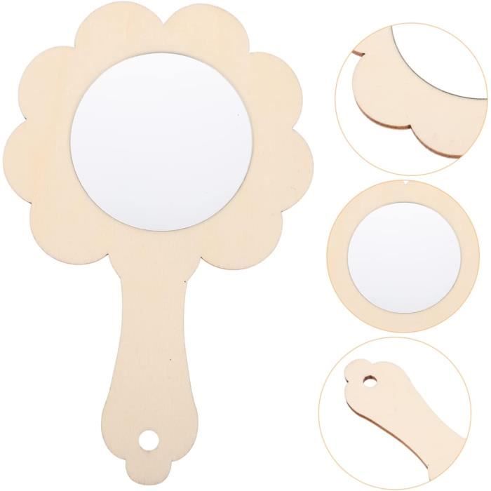 20 Pièces Petit Miroir En Bois Jouet Miroir Pour Enfants Cadeaux Fille
