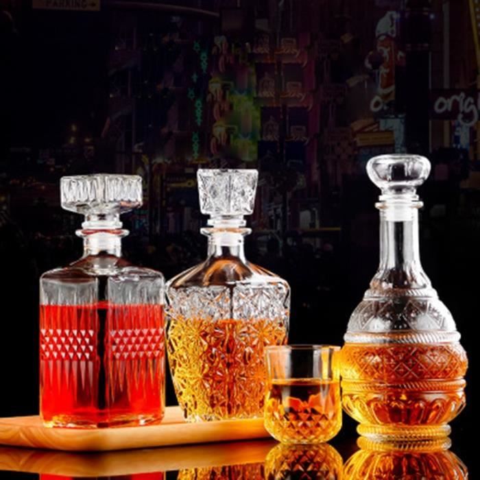 Carafe Whisky En Verre Sculpté Moteur Moto V-Twin - 300 Ml, Design 3D Unique, Vide - Idéal Collection Ou Cadeau