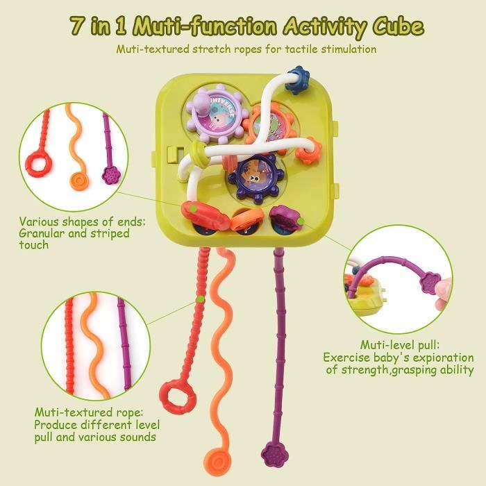 Jouet Montessori 7en1 Enfant - Banc à Marteler, Xylophone, Pêche Magnétique | 1-6 Ans - Achiyway