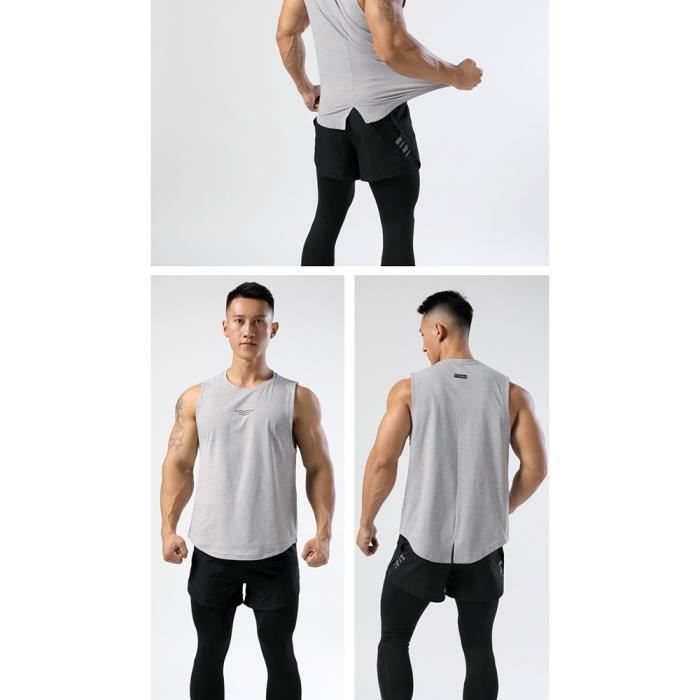 Débardeur Homme Sport à Séchage Rapide - Sans Manches, Pour Musculation, Fitness, Running, Plage - 2