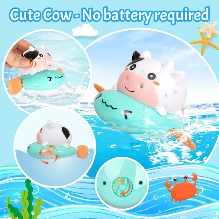 Jouets de Bain pour Bébé, 7 Pièces Animaux arroseurs rigolos, Jeu d'eau Jouet de Piscine