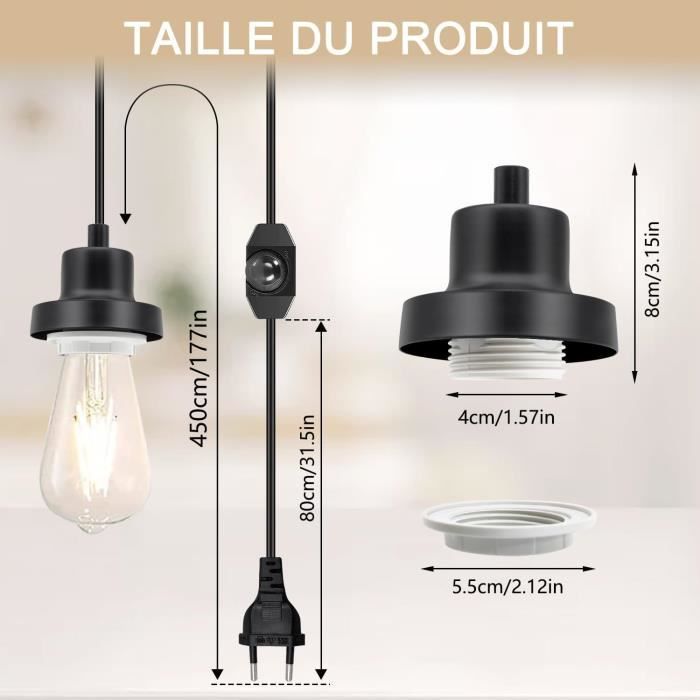 2 Pi ces Suspension Chambre Avec Prise Lustre Prise Porte E27 Lustre 2-pi-ces-suspension-chambre-avec-prise-lustre-prise-porte-e27-lustre
