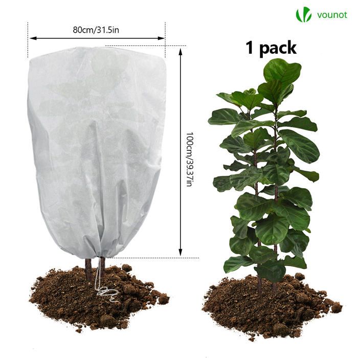 Housses Hivernage Plantes 120x180 Cm - Lot De 2, Tissu Non Tissé Respirant, Protection Gel Et Vent