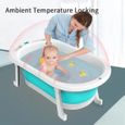 Baignoire de bébé pliable en silicone bain de pieds antidérapant baignoire seau pliable, accessoires pour bébé|bleu-2