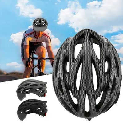 Casque De Vélo Avec Lumière DEL Et Visière Magnétique - Taille Réglable - Unisexe - WX