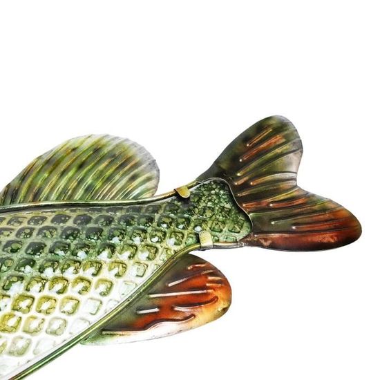 EUROCATCH Brochet - Décoration murale - 90cm - 3D - En métal et verre - Art - Décoration mancave - Décoration murale - Idée cadeau