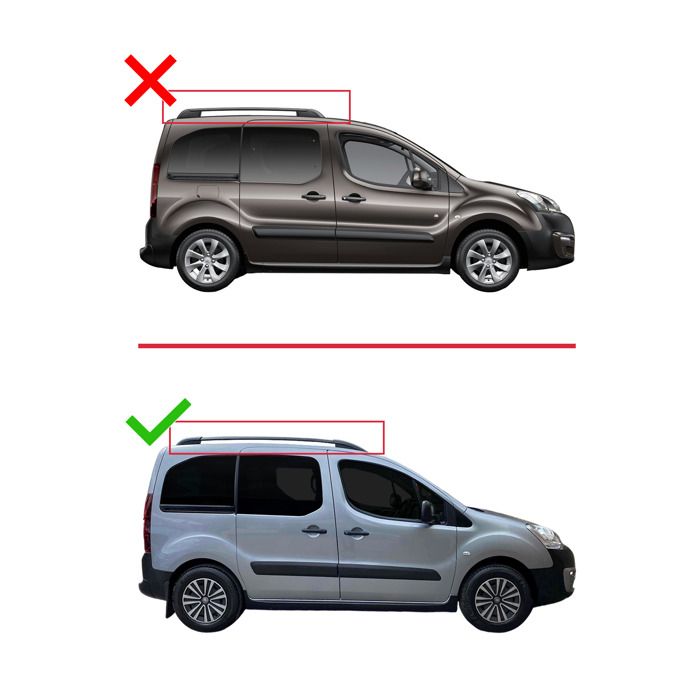 Barres De Toit Pour Peugeot Partner II (2008-2018) - Noir, Aluminium, Capacité 75kg