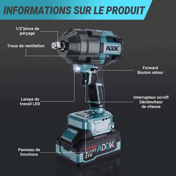 DEWALT Clé à Chocs à Couple élevé Sans Fil Et Sans Balai XR Avec