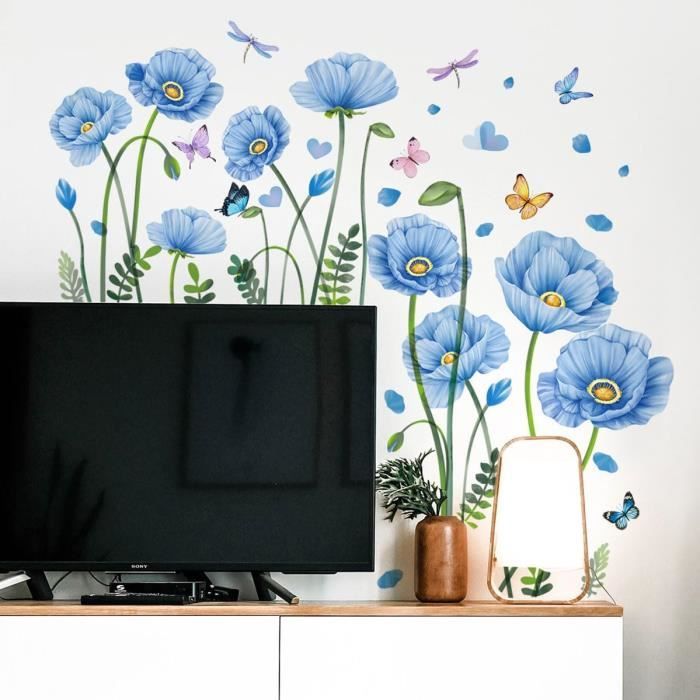 Stickers Décoratifs Dégradé Bleu Papillon Lotus Stickers Muraux Fleurs Pour  Salon Chambre Bureau Tableaux de Décoration Mural[u760] - Cdiscount Maison