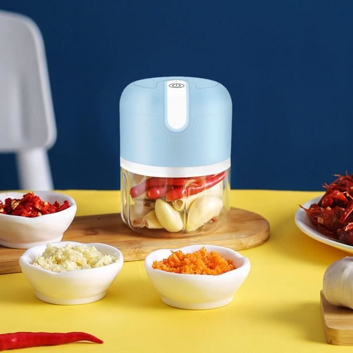 Hachoir électrique Sans Fil 350 Ml - Parfait Pour Oignons, Ail, Fruits, Noix Et Viande - Recharge USB
