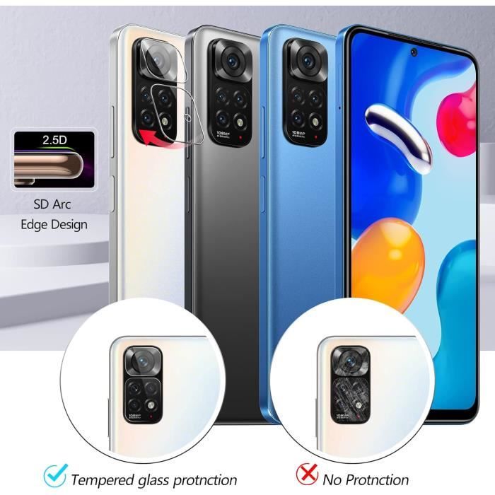 Eonpam Lot De 2 Lentilles Caméra Arrière Pour Xiaomi Redmi Note 11 Pro+ 5G - Vitre HD Protection Objectif Avec Kit Réparation Complet