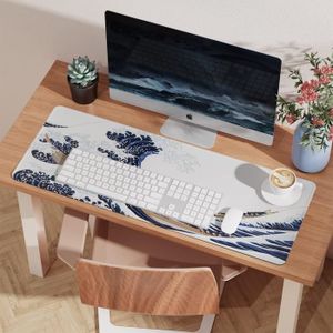 PATIKIL Grand tapis de bureau, 121,9 x 43,2 cm en cuir synthétique PU antidérapant et imperméable, grand protège-bureau double face pour le bureau, la maison, le travail, les études, brun foncé