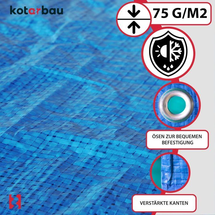 Bâche Imperméable Multi-usages Avec œillets - Protection UV, Anti-déchirure - Pour Meubles De Jardin, Voiture, Trampoline - Vert