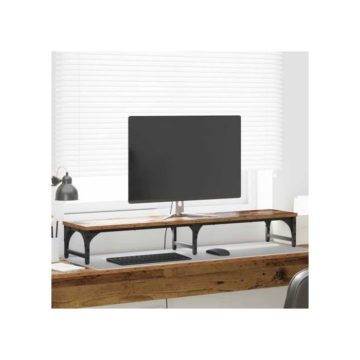 Rehausseur De Bureau En Bois Pour écran PC/ordinateur Portable - 63,5x20x13,5 Cm, Organisation, Gain De Place