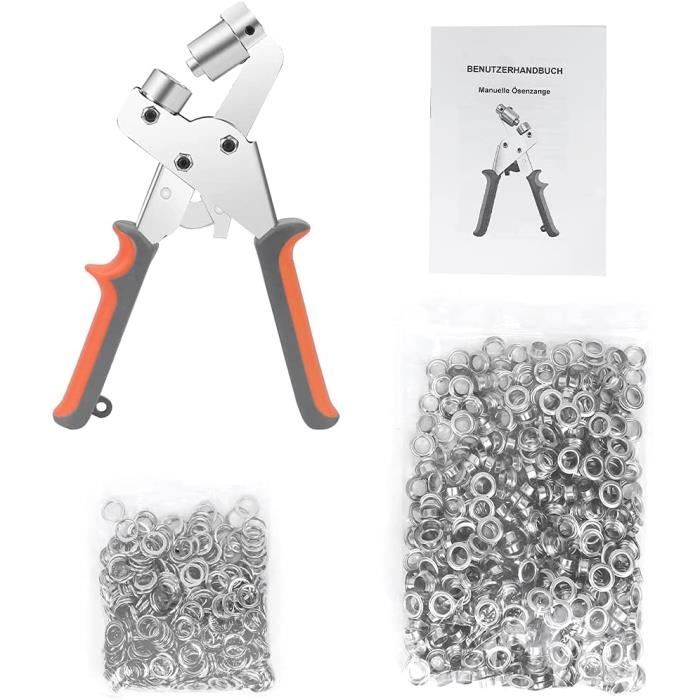 Kit De 1000 œillets En Laiton – 2 Couleurs, Diamètre 10 Mm – Avec Pince Professionnelle