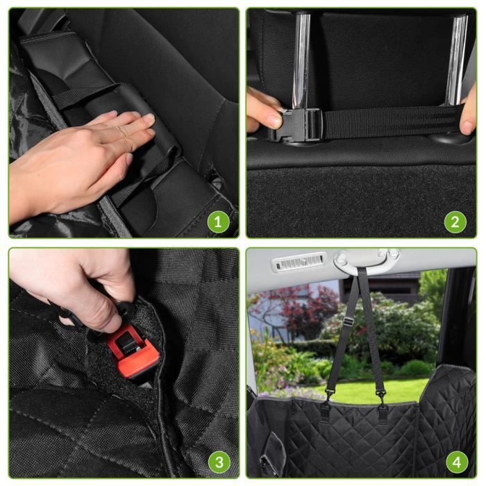 Protecteur de housse de siège d'auto pour chien avec rabats latéraux de  grattage pour chiens avec maille Viewin G Window Range Pocket Pet Seat  Cover pour siège arrière de voiture / s