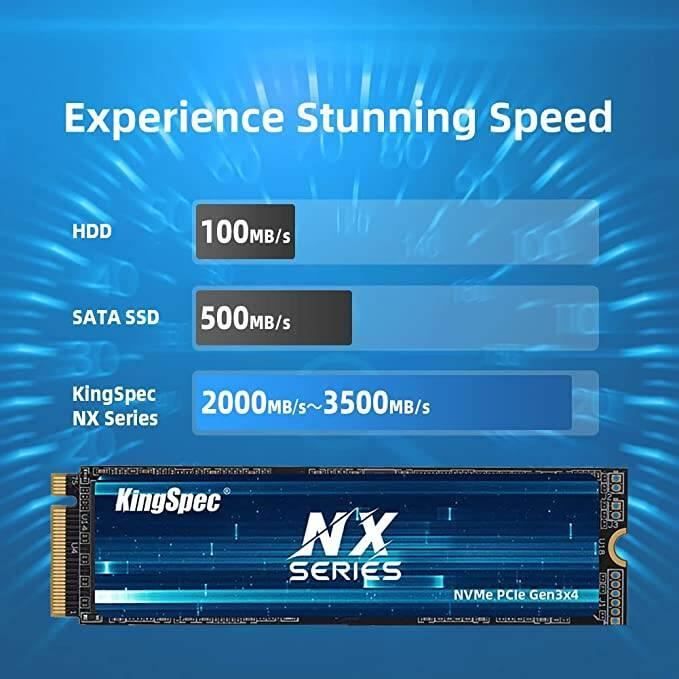 Disque SSD Interne - KINGSPEC - XG 7000 PRO Series - 2To - M.2 2280 NVME  PCIe Gen4 x 4 Lane Compatible avec PS5 - Cdiscount Informatique