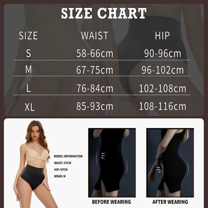 Culotte Gainante Femme Ventre Plat String Taille Haute Gainante Invisible Culottes Sculptantes Gaine Short Slip Panty Noir Noir Cdiscount Pret a Porter