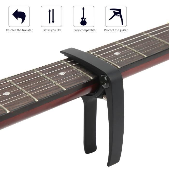 JIA Capodastre électrique Capo Guitare Accessoire pour instrument de  ballade portables en alliage d'aluminium