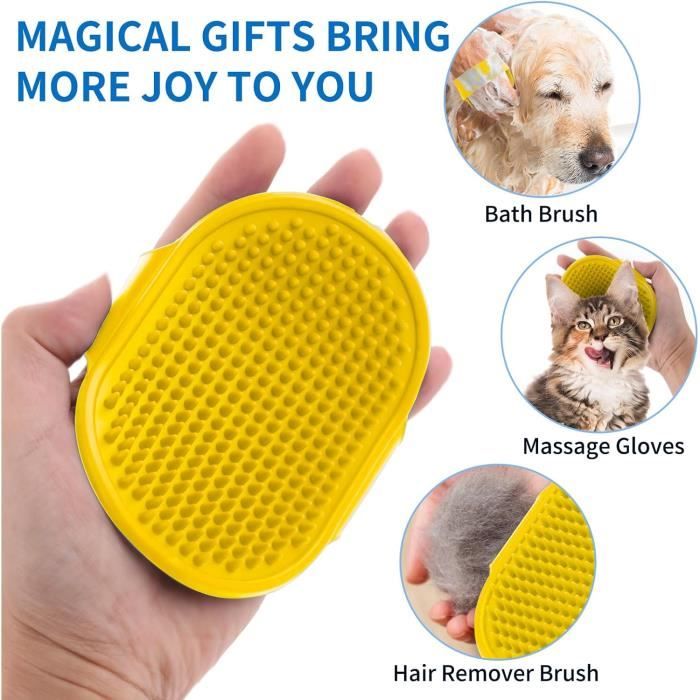 Lot De 4 Brosses En Caoutchouc TPR Pour Enlever Les Poils D'animaux - Tapis, Canapé, Voiture