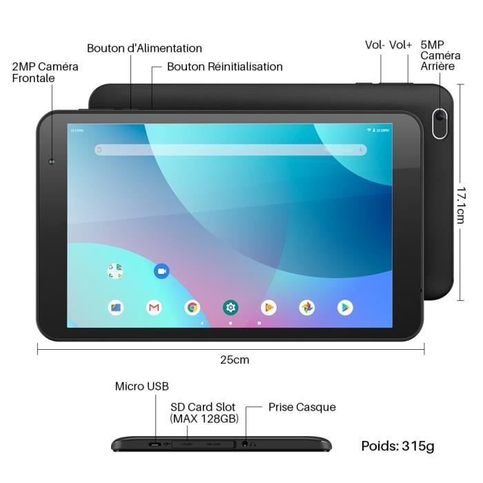 8'' Tablette Tactile  MatrixPad S8 - 2Go3