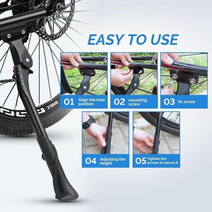 Béquille Double Pour Vélo Dhqkqg - Réglable En Hauteur (35-40cm), Support Robuste Alliage Aluminium, Pour VTT, Vélo électrique, Ville (24-28 Pouces)
