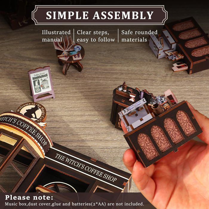 ROBOTIME Book Nook Kit Maison de Poupée en Bois, Booknook Puzzle 3D avec Lumières LED, Nook Book Cadeau de Vacances (Rue de Noël ROBOTIME Book Nook Kit Maison de Poupée en Bois, Booknook Puzzle 3D avec Lumières LED, Nook Book Cadeau de Vacances (Rue de Noël