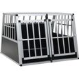 DILWE Cage pour chien à double porte 94 x 88 x 69 cm-XIO-0
