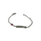 BIJOUTERIE PAPILLON BLEU Bracelet - Enfant/Bébé - Gourmette - Identité - Coccinelle - Maille Figaro - Argent 925/1000 - Massif - Fabriqué en France