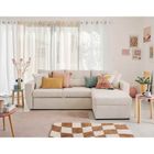 BESTMOBILIER Astoria - canapé d'angle réversible 4 places - convertible avec coffre - en tissu texturé - Beige