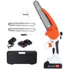 BLUETHY Mini Tronconneuse à Batterie,Tronçonneuse électrique sans fil 8 pouces avec 2 batteries (21V 2000mAh),750W,2 chaînes