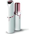 FITCASE SHOT CASE - FLAWLESS - Epilateur Visage - Fonctionnement a Pile - élimine Le Duvet en Douceur en un Instant - Blanc