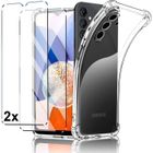 MASSILIA TECH Coque pour Galaxy A14 4G - 5G + 2 vitres en verre trempé - Souple Silicone transparent