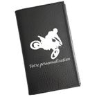 SYL'LA Pochette Etui Protection Porte Carte Grise - papiers voiture - permis de conduire en cuir Moto cross personnalisé avec prenom