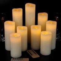 Bougies LED Sans Flamme - Lot De 9 (13 à 22cm) Avec Télécommande Et Minuterie - Décoration Sûre Pour Maison & Extérieur