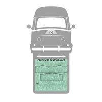 Simple porte vignette assurance Estafette Renault sticker adhésif couleur gris