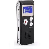 USB Dictaphone Enregistreur Numérique,Dictaphone Rechargeable Portable et Lecteur de Musique MP3,intégré 8 Go Mémoire Flash (Noir)