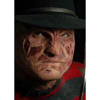 Kit de maquillage prosthétique Freddy Krueger - Effets spéciaux Halloween - Masque de visage moitié moulé - Noir