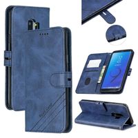 Haute Qualité Housse pour Samsung Galaxy S9+ G965F Housse de Protection, PU Cuir Antichoc Pochette Etui Galaxy S9 Plus (6.2") Bleu