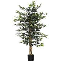 Plante artificiel ficus bania 75x75x130cm Vert