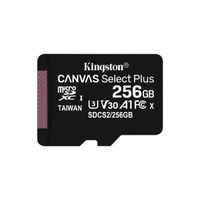Carte mémoire microSDXC UHS-I - Kingston - Canvas Select Plus - 256 Go - Classe 10 - V30