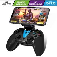 Manette Telephone Android Bluetooth avec Bouton Programmable + Support Smartphone -  Compatible Iphone, IOS, Android, PS4, PS3, PC