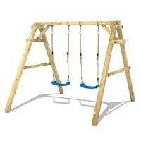 WICKEY Portique balançoire Aire de jeux Sky Dancer Prime avec extension d'escalade Portique bois pour enfants