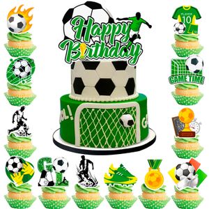 Dekora Décoration Gâteau Football - 7 Figurines Joueurs, 2 Buts & 1 Ballon - Thème Sport Anniversaire Enfant