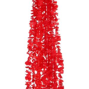 FLEUR ARTIFICIELLE Guirlande de fleurs artificielles en soie rouge pour décoration intérieure et extérieure - Lot de 10